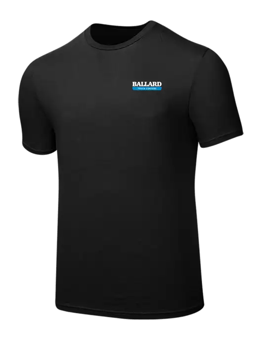 Seriously Soft Black T-Shirt w/Ballard Truck Centers Logo