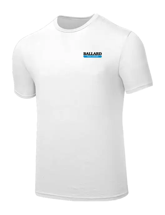 Seriously Soft White T-Shirt w/Ballard Truck Centers Logo