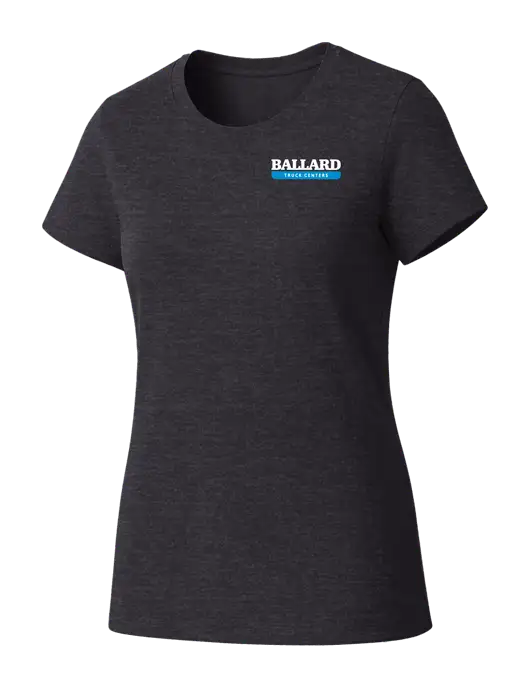 Womens Seriously Soft Heathered Charcoal T-Shirt w/Ballard Truck Centers Logo