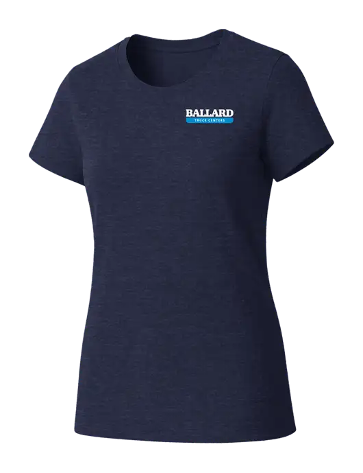 Womens Seriously Soft Heathered Navy T-Shirt w/Ballard Truck Centers Logo