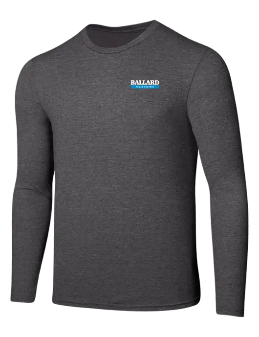 Seriously Soft Heathered Charcoal Long Sleeve T-Shirt w/Ballard Truck Centers Logo