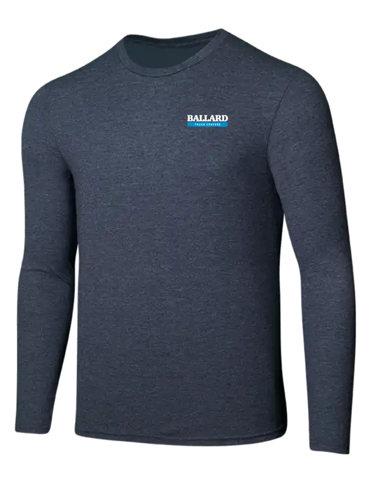 Seriously Soft Heathered Navy Long Sleeve T-Shirt w/Ballard Truck Centers Logo