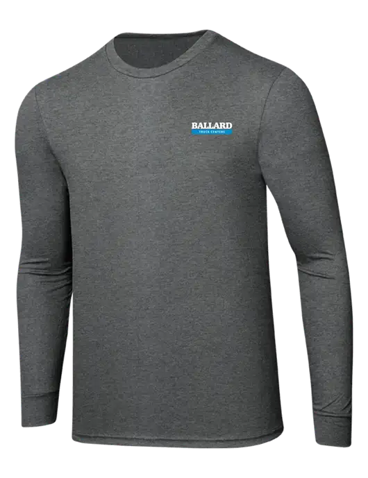 Simply Soft Long Sleeve Medium Grey Frost 4.5 oz, Poly/Combed Ring Spun Cotton T-Shirt w/Ballard Truck Centers Logo