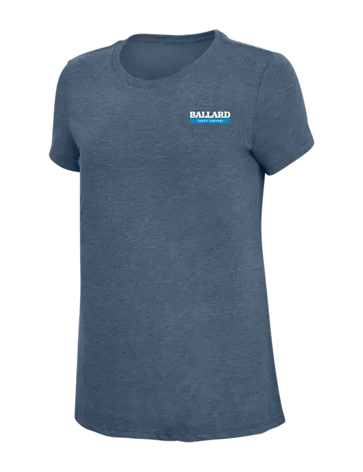 Womens Simply Soft Navy Frost 4.5oz  Poly/Combed Ring Spun Cotton T-Shirt w/Ballard Truck Centers Logo