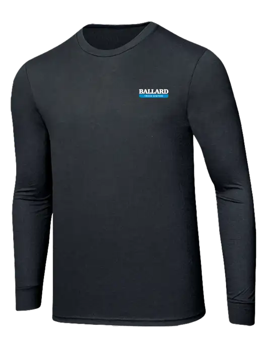 Simply Soft Long Sleeve Black Frost 4.5 oz, Poly/Combed Ring Spun Cotton T-Shirt w/Ballard Truck Centers Logo