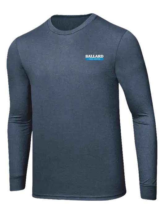 Simply Soft Long Sleeve Navy Frost 4.5 oz, Poly/Combed Ring Spun Cotton T-Shirt w/Ballard Truck Centers Logo