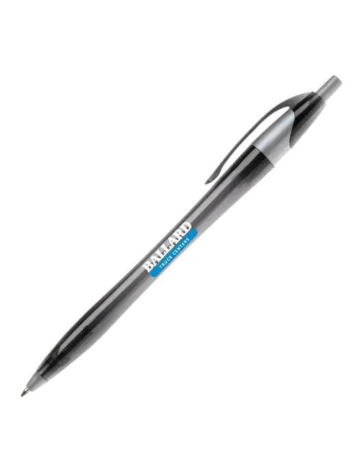 Novella Translucent Black/Silver Jewel Pen - Blue Ink w/Ballard Truck Centers Logo