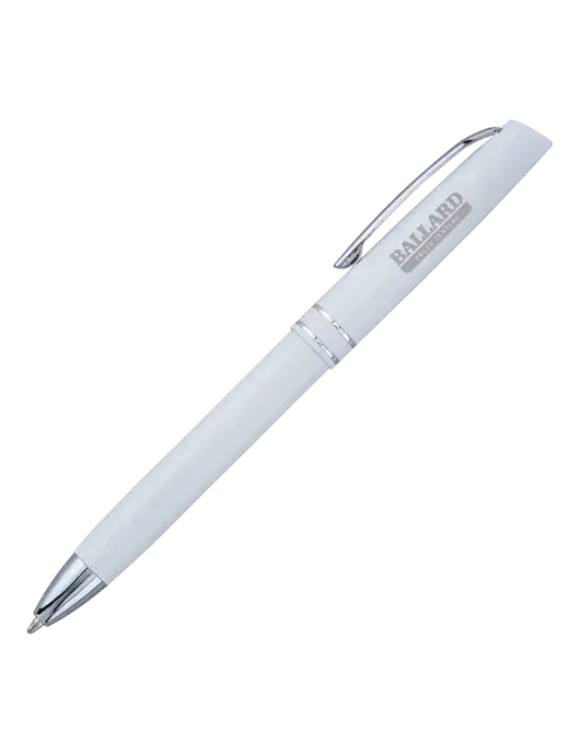 White Anguilla Black Ink Pen w/Ballard Truck Centers Logo