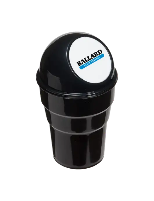 Black Car Cup Holder Trash Can w/Ballard Truck Centers Logo