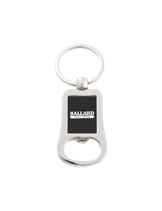 Silver & Black Bottle Opener Keychain w/Ballard Truck Centers Logo