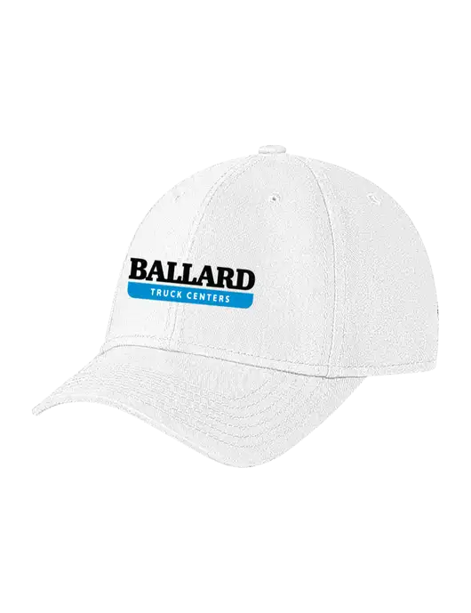 White Structured Soft Snap Closure Hook & Loop Cap w/Ballard Truck Centers Logo