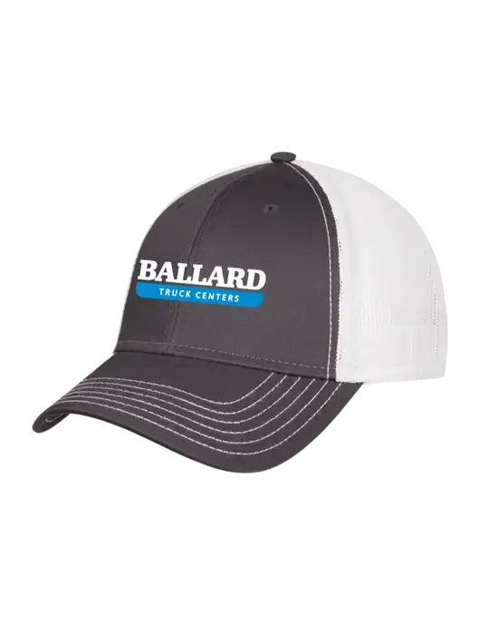 Dark Grey/White Mesh Trucker Cap Snap Back w/Ballard Truck Centers Logo
