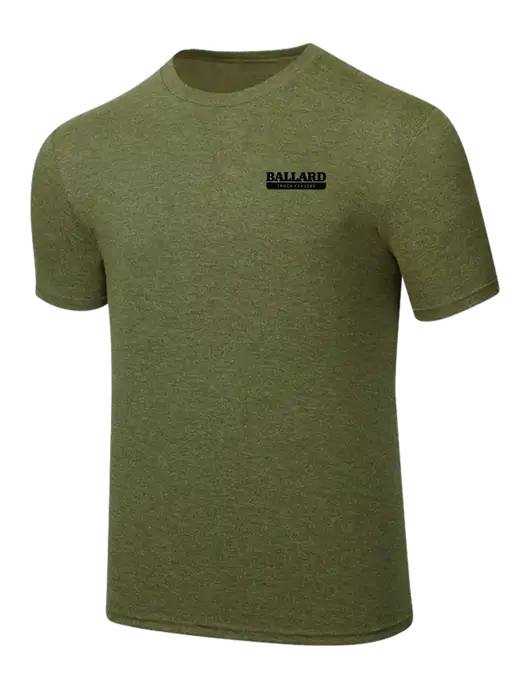 Simply Soft Military Green Frost 4.5oz Poly/Combed Ring Spun Cotton T-Shirt w/Ballard Truck Centers Logo
