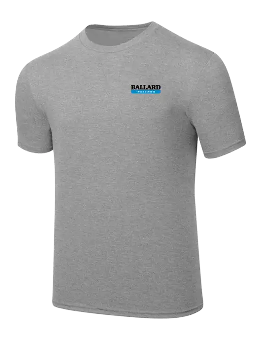 Simply Soft Heathered Light Grey 4.5oz  Poly/Combed Ring Spun Cotton T-Shirt w/Ballard Truck Centers Logo
