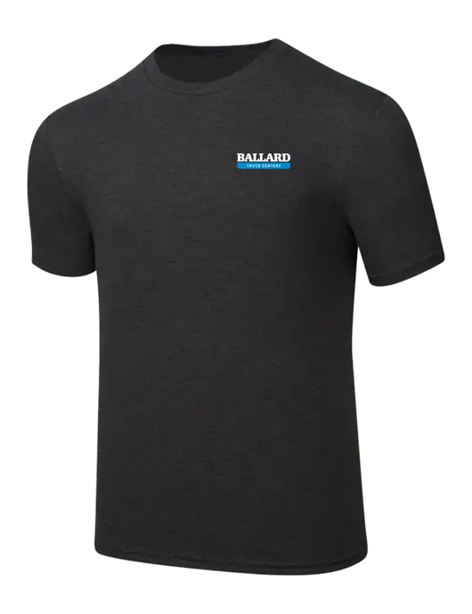 Simply Soft Black Frost 4.5oz  Poly/Combed Ring Spun Cotton T-Shirt w/Ballard Truck Centers Logo