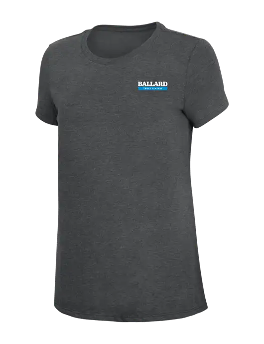 Womens Simply Soft Charcoal 4.5oz Poly/Combed Ring Spun Cotton T-Shirt w/Ballard Truck Centers Logo