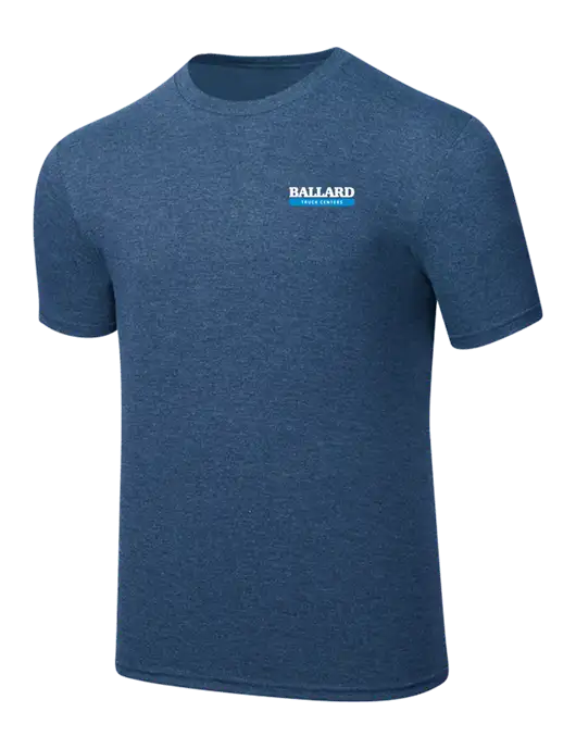 Simply Soft Heathered Navy 4.5oz  Poly/Combed Ring Spun Cotton T-Shirt w/Ballard Truck Centers Logo