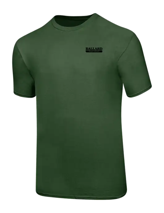 Ring Spun Dark Olive 4.5 oz T-Shirt w/Ballard Truck Centers Logo