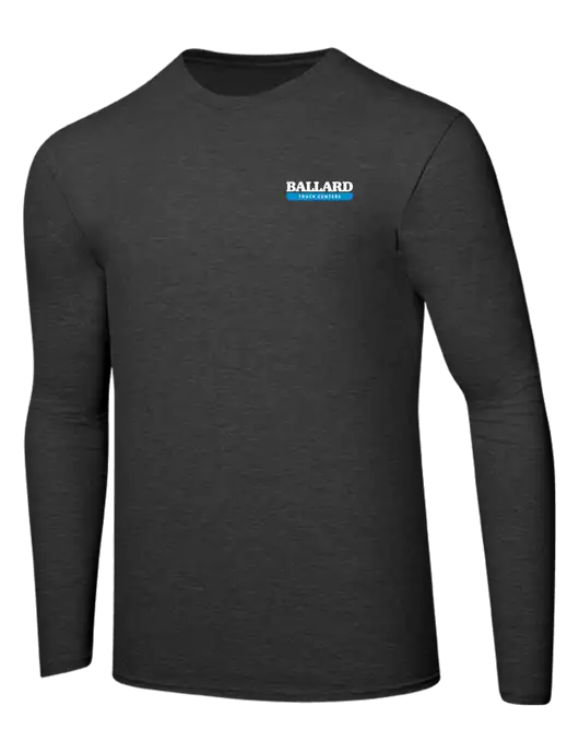Ring Spun Dark Heather Grey 4.5 oz Long Sleeve T-Shirt w/Ballard Truck Centers Logo
