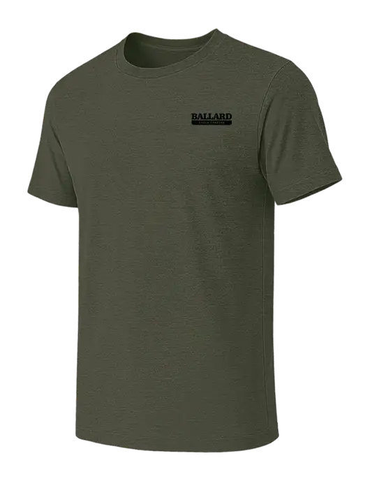 BELLA+CANVAS Heather Dark Military Green CVC Short Sleeve Tee w/Ballard Truck Centers Logo