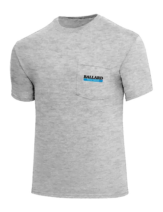 Core Blend Light Grey Heather Pocket T-Shirt w/Ballard Truck Centers Logo