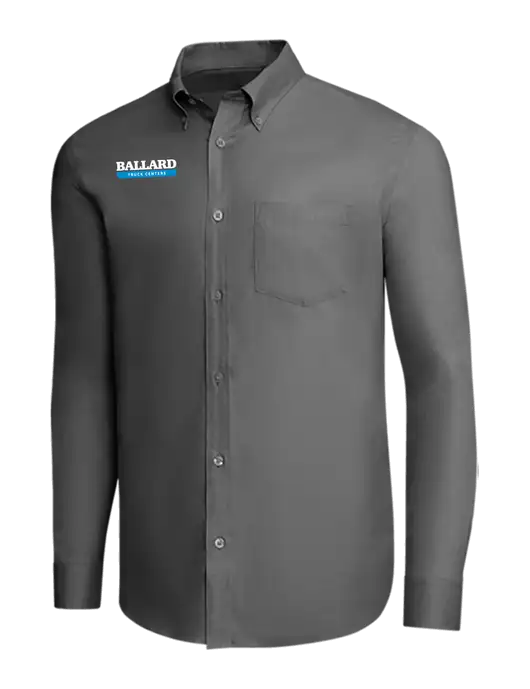 Brooks Brothers Dark Grey Wrinkle-Free Stretch Pinpoint Shirt w/Ballard Truck Centers Logo