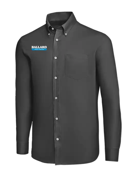 Brooks Brothers Dark Grey Wrinkle-Free Stretch Nailhead Shirt w/Ballard Truck Centers Logo
