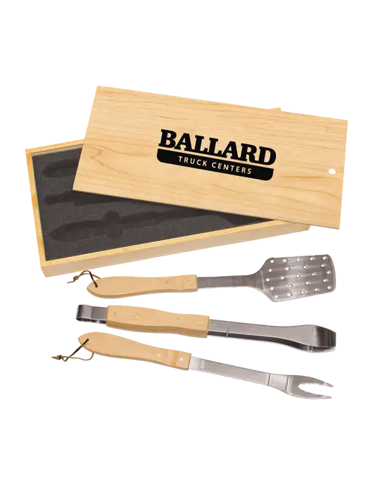 Wood BBQ Gift Set w/Ballard Truck Centers Logo