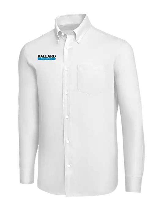 Brooks Brothers White Wrinkle-Free Stretch Nailhead Shirt w/Ballard Truck Centers Logo