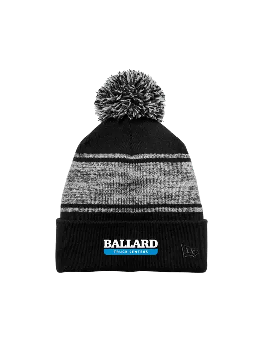 New Era Black/Charcoal Knit Chilled Pom Beanie w/Ballard Truck Centers Logo