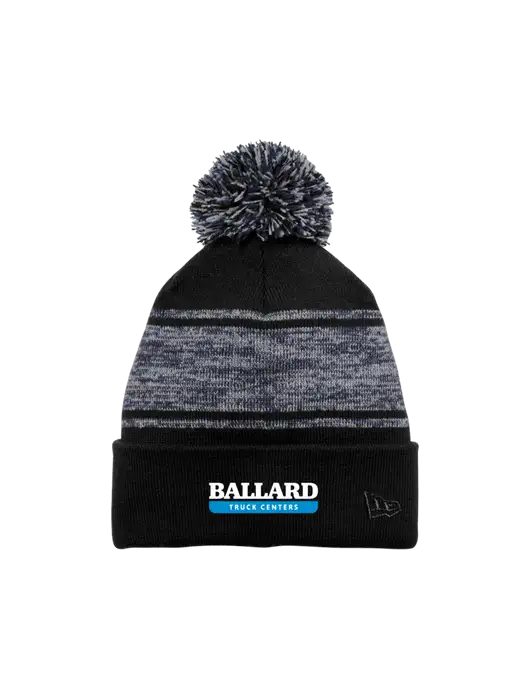 New Era Black/Navy Knit Chilled Pom Beanie w/Ballard Truck Centers Logo