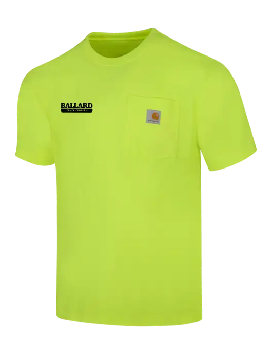 Carhartt Workwear Safety Yellow Pocket Short Sleeve T-Shirt w/Ballard Truck Centers Logo