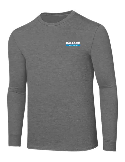 Core Blend Medium Grey Heather Long Sleeve Tee w/Ballard Truck Centers Logo