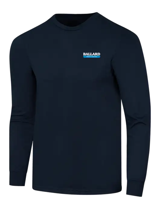 Simply Soft Long Sleeve Navy 4.5 oz, Poly/Combed Ring Spun Cotton T-Shirt w/Ballard Truck Centers Logo