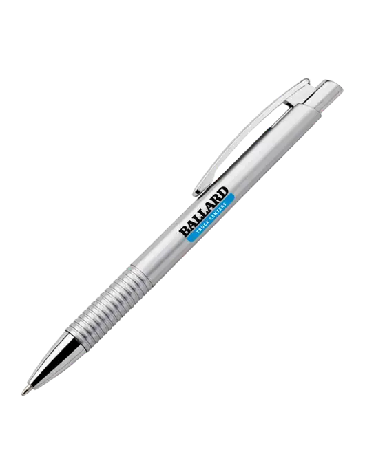 Malay Silver Ballpoint Pen - Blue Ink w/Ballard Truck Centers Logo