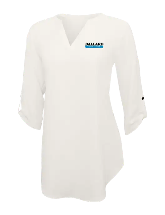 Ivory Womens 3/4 Sleeve Tunic Blouse w/Ballard Truck Centers Logo