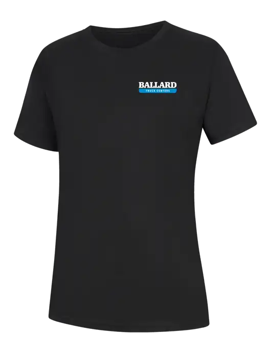 Womens Black Core Blend Tee w/Ballard Truck Centers Logo