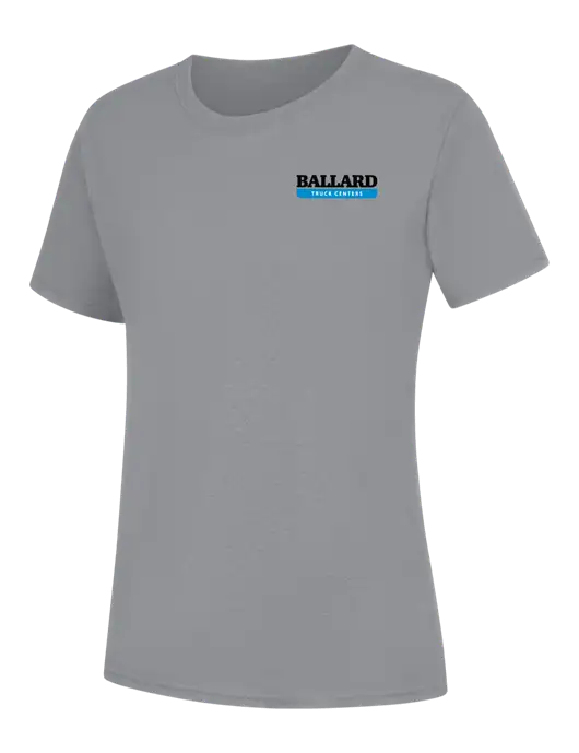 Womens Light Grey Heather Core Blend Tee w/Ballard Truck Centers Logo