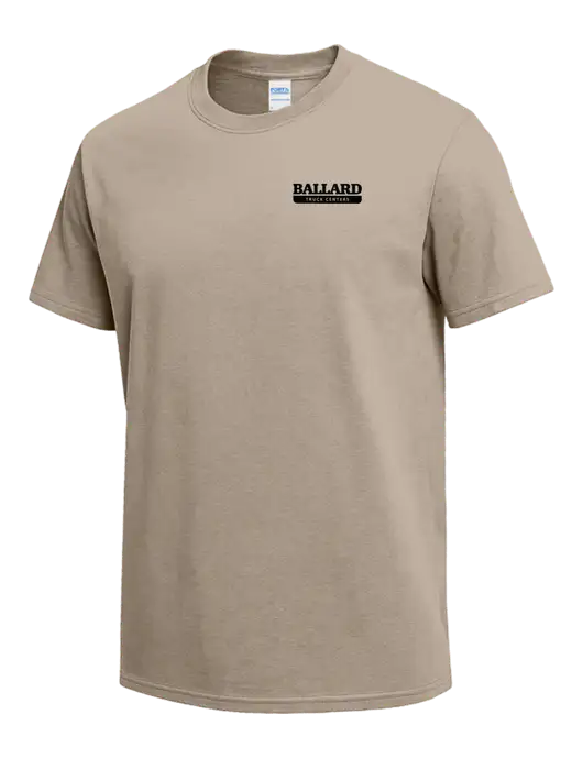 Tan Heavyweight 6.1 oz T-Shirt w/Ballard Truck Centers Logo