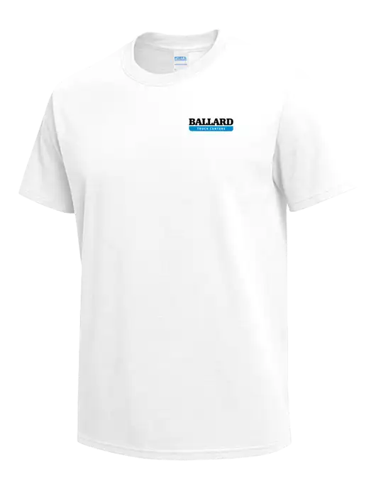 White Heavyweight 6.1 oz T-Shirt w/Ballard Truck Centers Logo