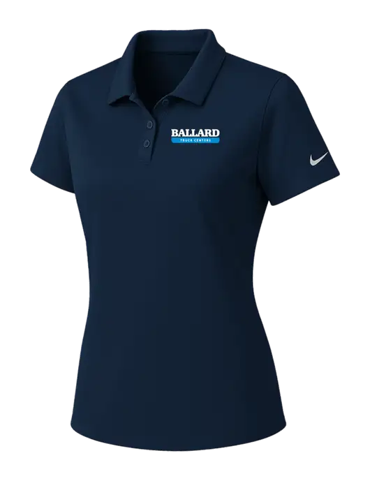Nike Womens Navy Dry Essential Solid Polo w/Ballard Truck Centers Logo