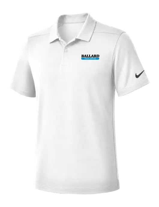 Nike White Dry Essential Solid Polo w/Ballard Truck Centers Logo