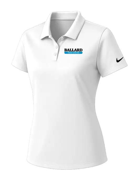 Nike Womens White Dry Essential Solid Polo w/Ballard Truck Centers Logo