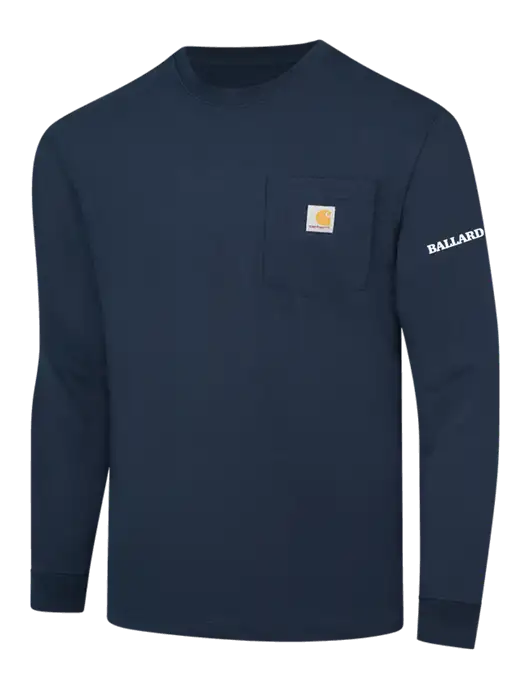 Carhartt Navy Workwear Pocket Long Sleeve T-Shirt w/Ballard Logo