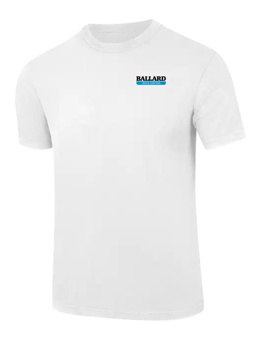 Comfort Colors 6.1 oz White Heavyweight Ring Spun T-Shirt w/Ballard Truck Centers Logo