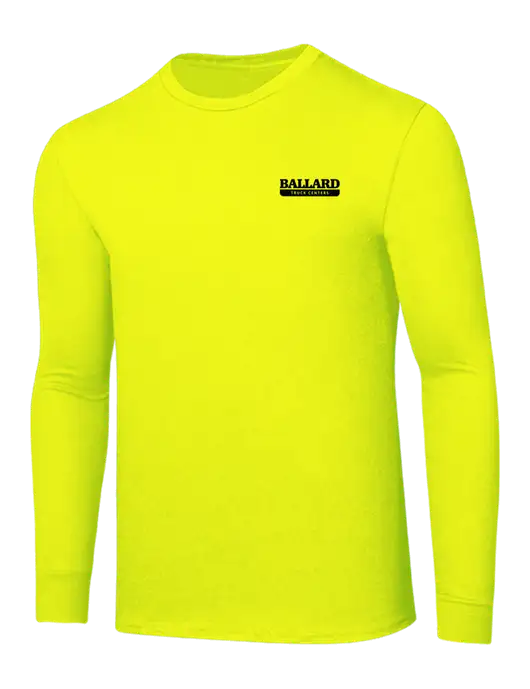 Core Blend Safety Yellow Long Sleeve Tee w/Ballard Truck Centers Logo