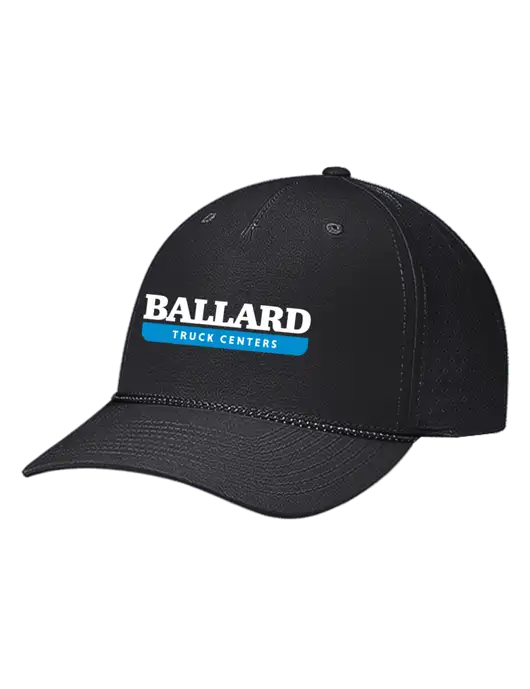 Richardson Laser Perf Performance Black/Black-Grey Rope Cap w/Ballard Truck Centers Logo