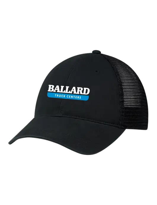 Richardson 111 Garment Washed Trucker Cap Black w/Black Mesh w/Ballard Truck Centers Logo
