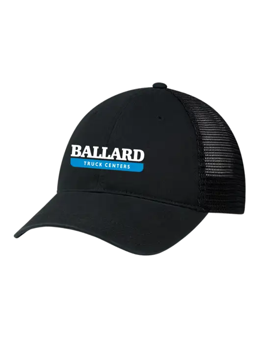 Richardson 111 Garment Washed Trucker Cap Black w/Black Mesh w/Ballard Truck Centers Logo