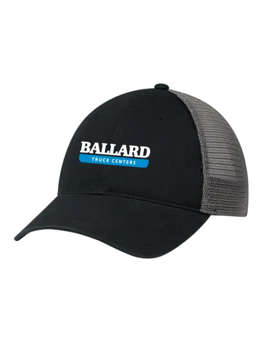 Richardson 111 Garment Washed Trucker Cap Black w/Charcoal Mesh w/Ballard Truck Centers Logo